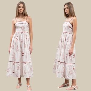 NWOT Moon River palm print Midi Dress
